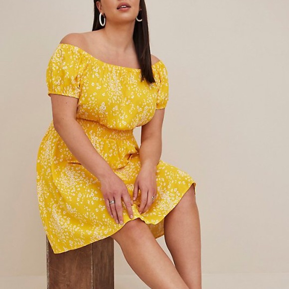 torrid Dresses & Skirts - BRAND NEW NWT Yellow & White Leopard Print Dress Tunic 4X (26)